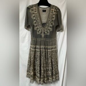 Johnny Was-BIYA Rubie mesh embroidered dress, with matching slip.